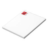 Moderne Elegante Gewone Professionele Monogram Notitieblok (Linkerzijde)