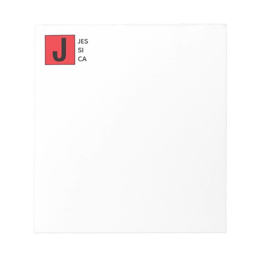 Moderne Elegante Gewone Professionele Monogram Notitieblok (Voorkant)