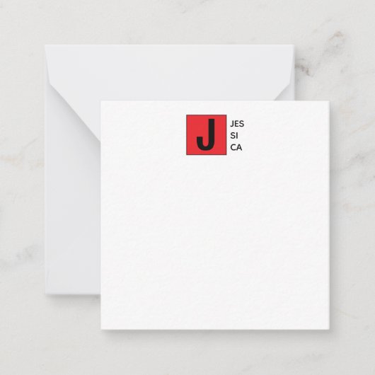 Moderne Elegante Gewone Professionele Monogram Notitiekaartje (Voorkant)