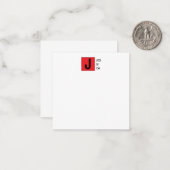 Moderne Elegante Gewone Professionele Monogram Notitiekaartje (Voorkant / Achterkant in situ)