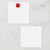 Moderne Elegante Gewone Professionele Monogram Notitiekaartje (Voorkant / Achterkant)