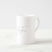Moderne Elegante Gewone Professionele Monogram Porselein Kop (Voorkant rechts)