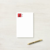 Moderne Elegante Gewone Professionele Monogram Post-it® Notes (Op bureau)
