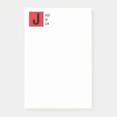 Moderne Elegante Gewone Professionele Monogram Post-it® Notes (Voorkant)