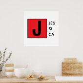 Moderne Elegante Gewone Professionele Monogram Poster (Keuken)
