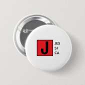 Moderne Elegante Gewone Professionele Monogram Ronde Button 5,7 Cm (Voorkant /achterkant)