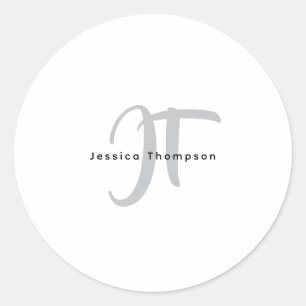 Moderne Elegante Gewone Professionele Monogram Ronde Sticker