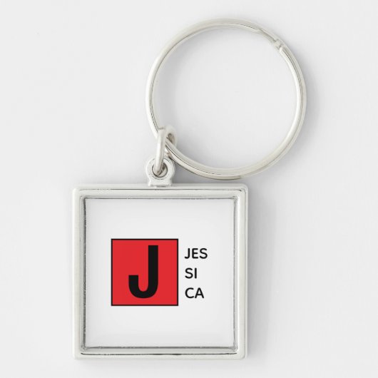 Moderne Elegante Gewone Professionele Monogram Sleutelhanger (Voorkant)