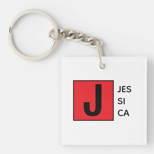 Moderne Elegante Gewone Professionele Monogram Sleutelhanger (voorkant)
