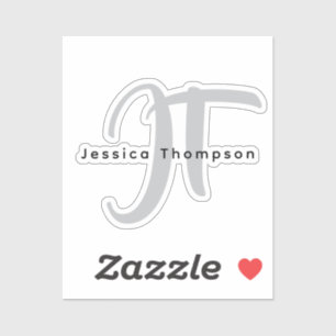 Moderne Elegante Gewone Professionele Monogram Sticker
