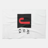 Moderne Elegante Gewone Professionele Monogram Theedoek (Horizontaal)