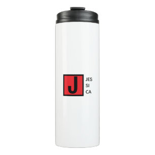 Moderne Elegante Gewone Professionele Monogram Thermosbeker