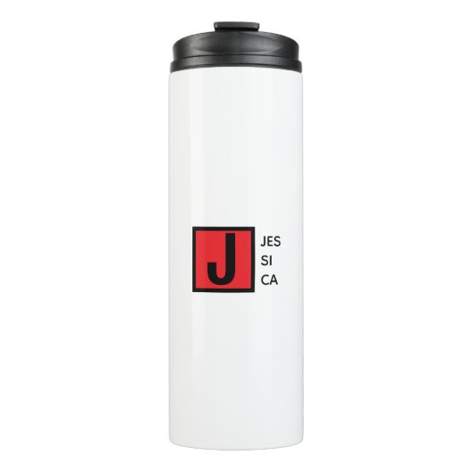 Moderne Elegante Gewone Professionele Monogram Thermosbeker (Voorkant)