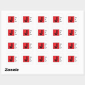 Moderne Elegante Gewone Professionele Monogram Vierkante Sticker (Vel)