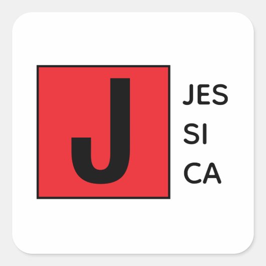 Moderne Elegante Gewone Professionele Monogram Vierkante Sticker (Voorkant)