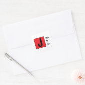 Moderne Elegante Gewone Professionele Monogram Vierkante Sticker (Envelop)