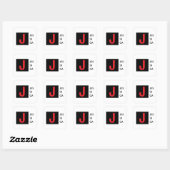 Moderne Elegante Gewone Professionele Monogram Vierkante Sticker (Vel)