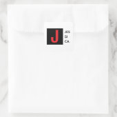 Moderne Elegante Gewone Professionele Monogram Vierkante Sticker (Tas)