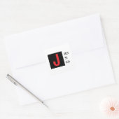 Moderne Elegante Gewone Professionele Monogram Vierkante Sticker (Envelop)