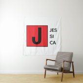 Moderne Elegante Gewone Professionele Monogram Wandkleed (In situ)