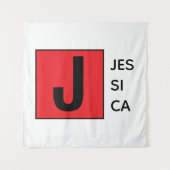 Moderne Elegante Gewone Professionele Monogram Wandkleed (Voorkant)