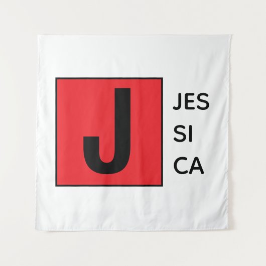 Moderne Elegante Gewone Professionele Monogram Wandkleed (Voorkant)