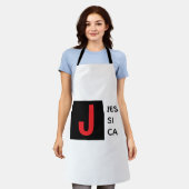 Moderne Elegante Gewone Professionele Naam Monogra Schort (Gedragen)