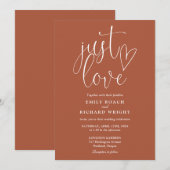 Moderne Elegante Gewoon Liefde Script Terracotta T Kaart (Voorkant / Achterkant)