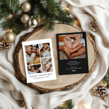 Moderne Elegante Gezinsfotocollage Kerstmis