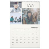 Moderne Elegante Gezinsfotokalender Kalender (Jan 2027)