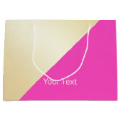 Moderne, elegante, girale, roze en goudkleurblok groot cadeauzakje (Voorkant)