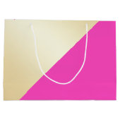 Moderne, elegante, girale, roze en goudkleurblok groot cadeauzakje (Achterkant)