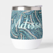 Moderne Elegante Girly Turquoise Swirl Custom Name (Links)