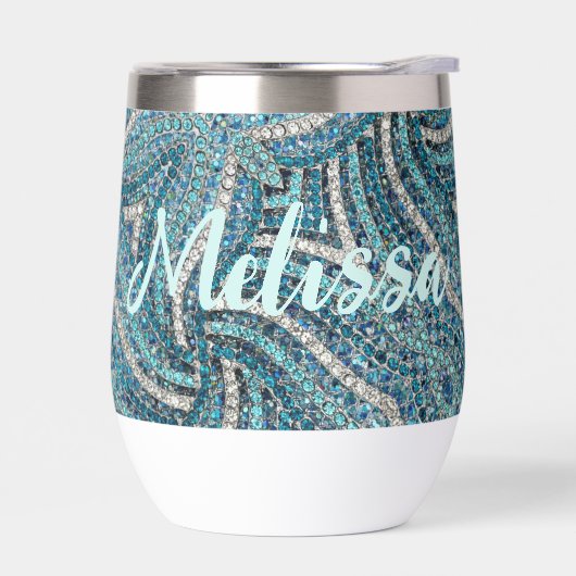 Moderne Elegante Girly Turquoise Swirl Custom Name (Links)