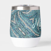 Moderne Elegante Girly Turquoise Swirl Custom Name (Voorkant)