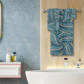 Moderne Elegante Girly Zilver Turquoise Blauwe Wer Bad Handdoek