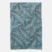 Moderne Elegante Girly Zilver Turquoise Blauwe Wer Theedoek (Verticaal)