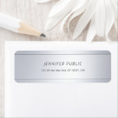 Moderne Elegante Glamour Zilveren Cursieve Tekst D Etiket (Insitu)