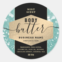 Moderne elegante glans script body butter label