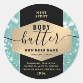 Moderne elegante glans script body butter label
