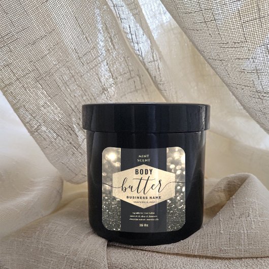 Moderne elegante glans script body butter label