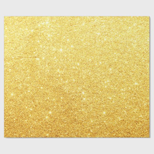Moderne elegante glanzende metalen gouden glitter cadeaupapier (Vlak)