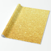 Moderne elegante glanzende metalen gouden glitter cadeaupapier (Uitgerold)