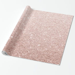 Moderne Elegante Glanzende Roze Rose Gouden Glitte Cadeaupapier