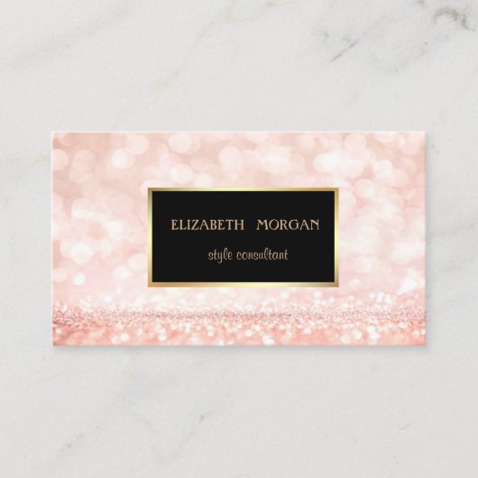 Moderne Elegante Glitter Bokeh, Frame Visitekaartje (Voorkant)
