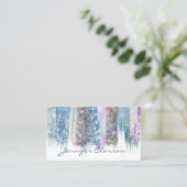Moderne Elegante Glitter Borstels Girly Nail Salon Visitekaartje (Staand voorkant)
