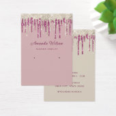 Moderne elegante Glitter Drips Oorbel Display Kaar Visitekaartje (Bureau)