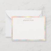 Moderne elegante glitter holografische rand notitiekaartje (Voorkant)