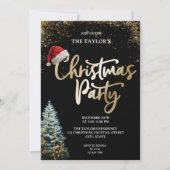 Moderne Elegante Glitter Kerstboom Feest Kaart (Voorkant)
