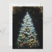 Moderne Elegante Glitter Kerstboom Feest Kaart (Achterkant)